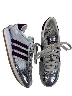 Adidas Country OG Women's Silver Metallic Maroon Slim Sneaker 5.5